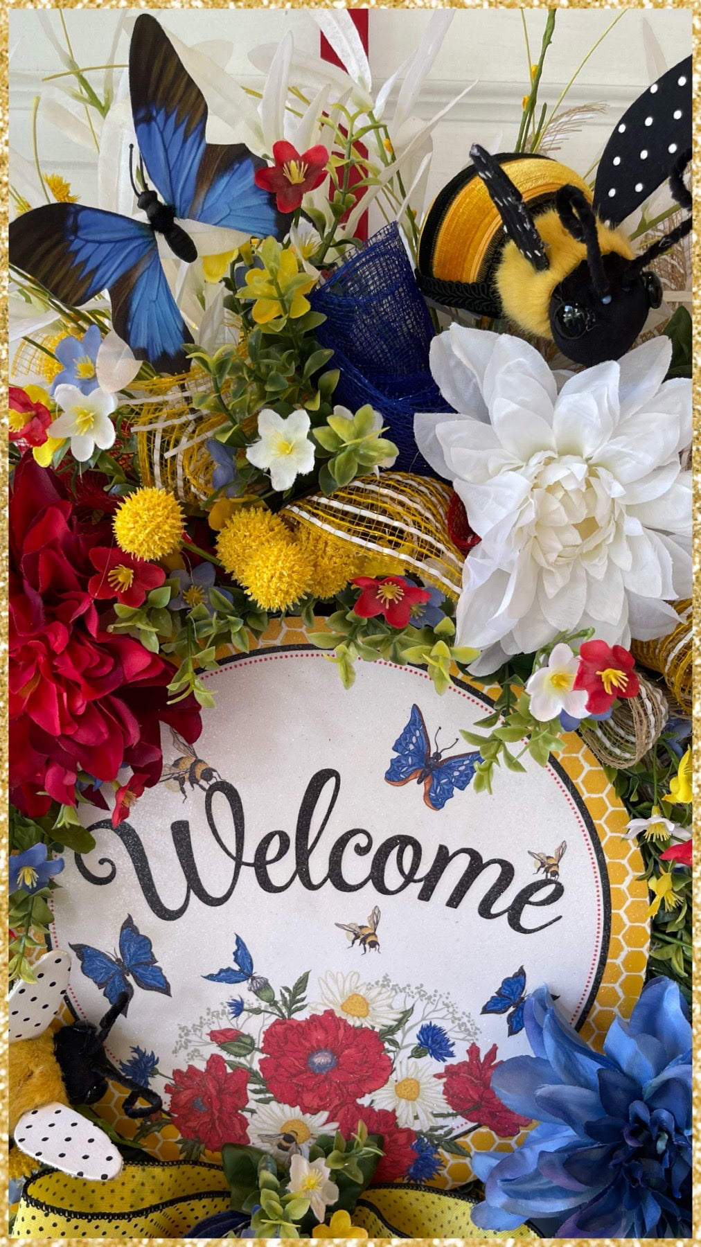 Summer Welcome Wreath • Welcome Floral Wreath