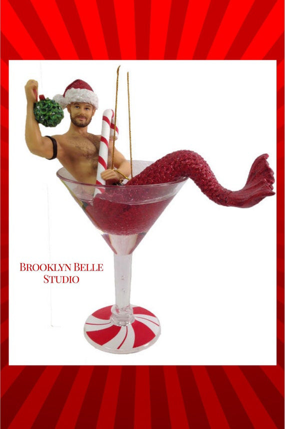 Mistletoe Santa Ornament