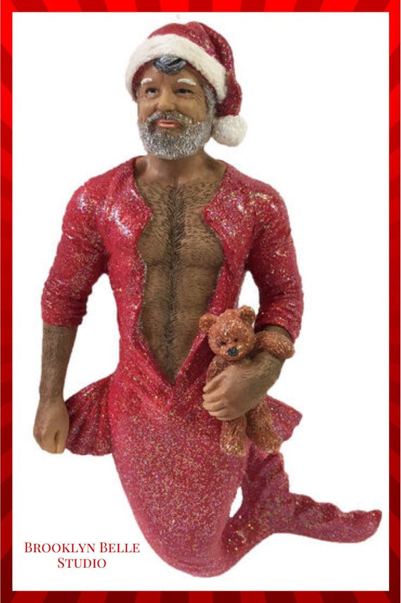 Bedtime Santa Merman Ornament