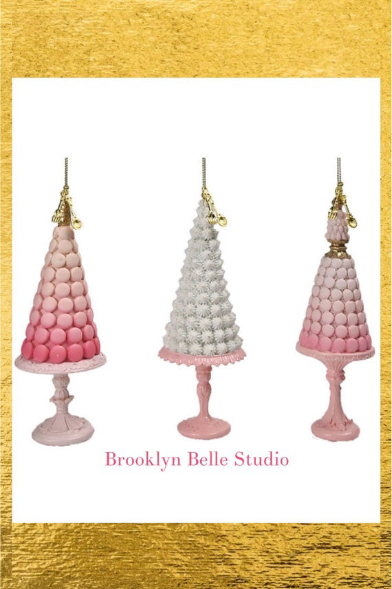 7 Pink Dessert Tree Ornaments