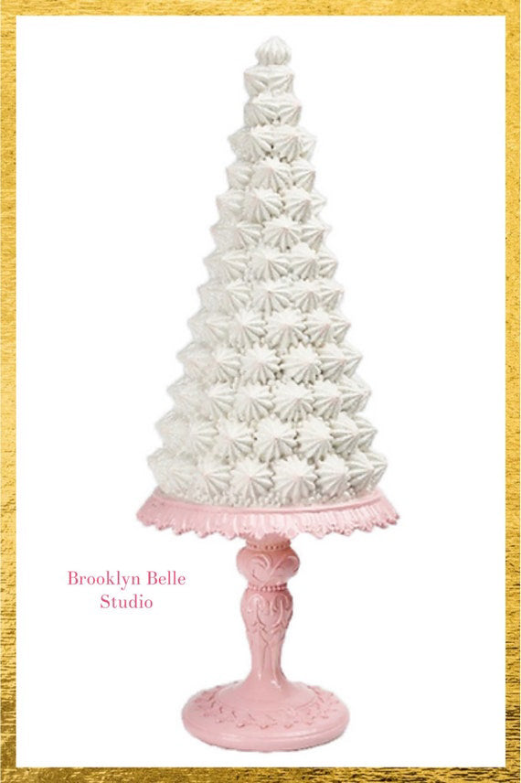14.5 White Meringue Cake Tree Decor