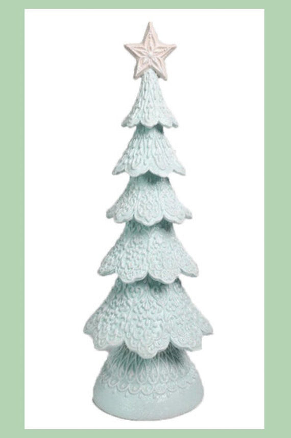 18" Pastel Blue Gingerbread Tree Decoration