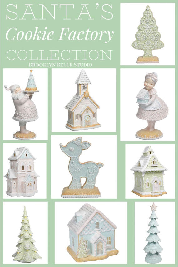 18" Pastel Blue Gingerbread Tree Decoration