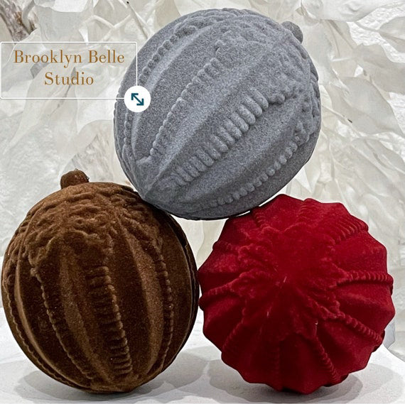 Set Of 2 Chocolate Brown Flocked Ornaments