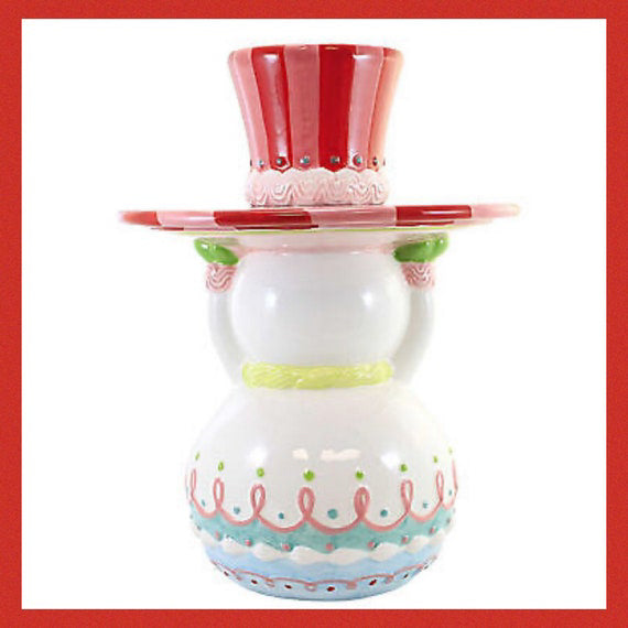 Pastel Candy Snowman Serving Tray