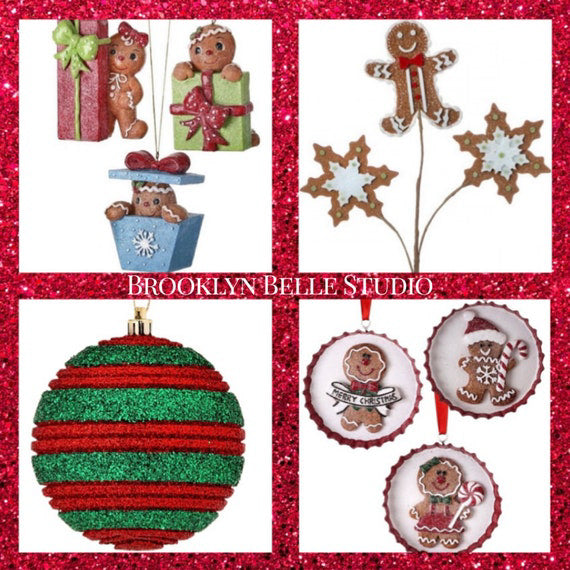 Set Of 3 Frosted Gingerbread Ornaments