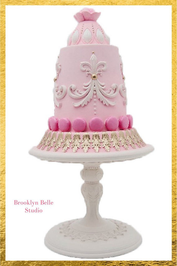 16.5 Pink Cake On Pedestal Stand