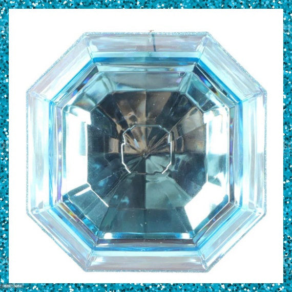 6" Light Blue Jewel Ornament. Teal Blue Ornament