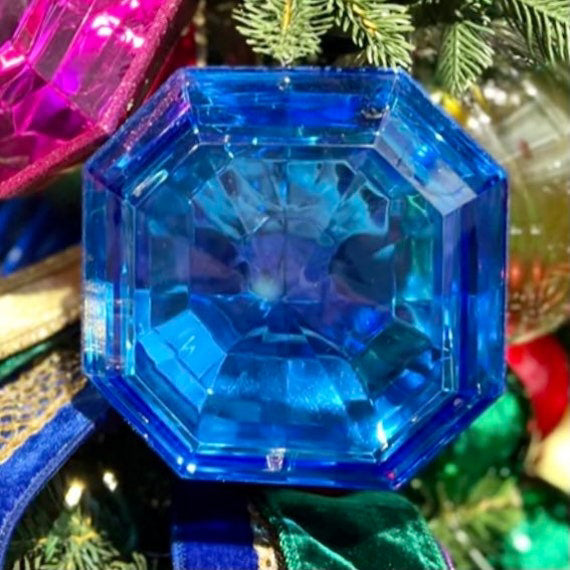 6" Blue Jewel Ornament