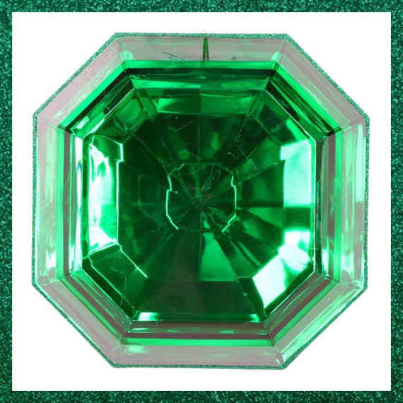6" Green Emerald Ornament