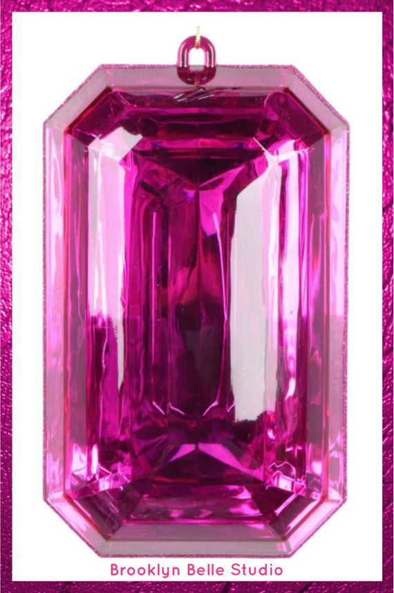 8" Fuchsia Jewel Ornament