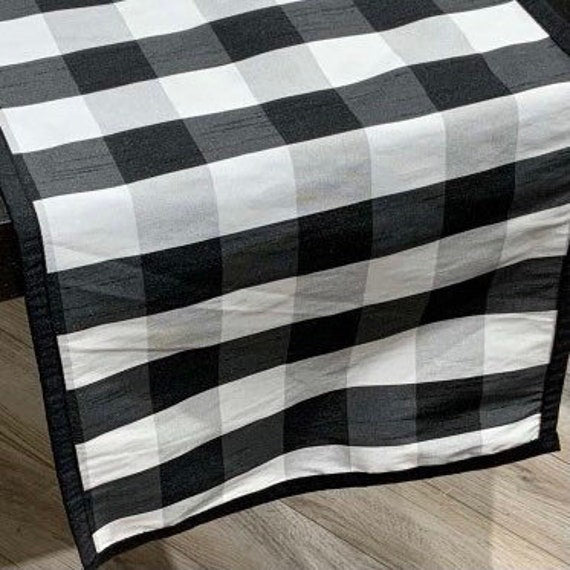 Black And White Buffalo Check Table Runner
