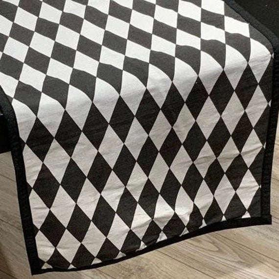 Black And White Harlequin Table Runner