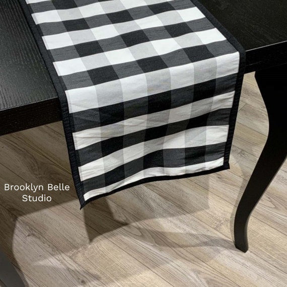 Black And White Harlequin Table Runner