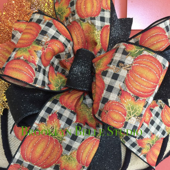 Harvest Glitter Pumpkin Wreath