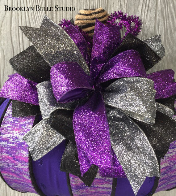 Glitzy Purple Pumpkin Wreath