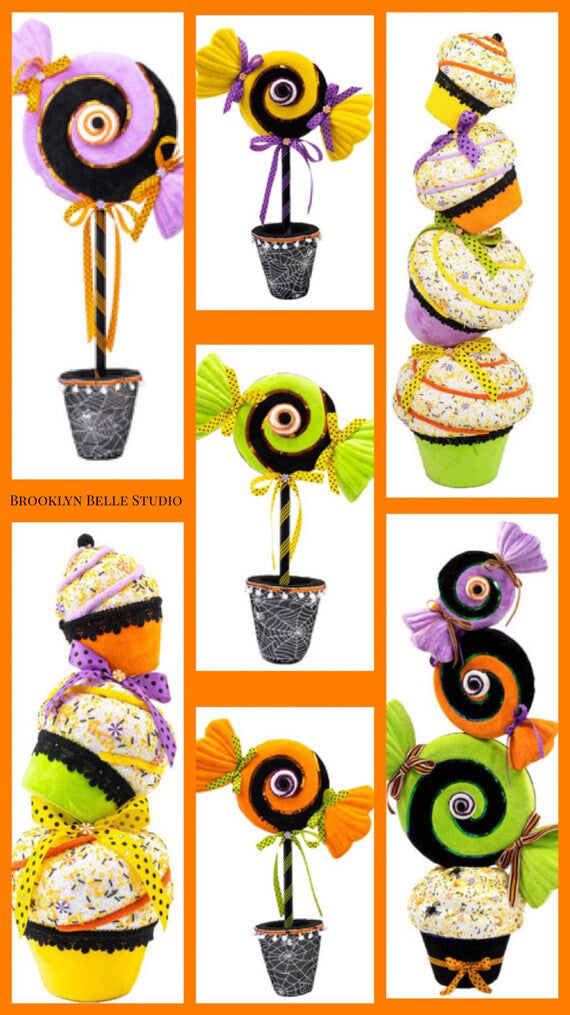 Orange Halloween Cupcake Ornament