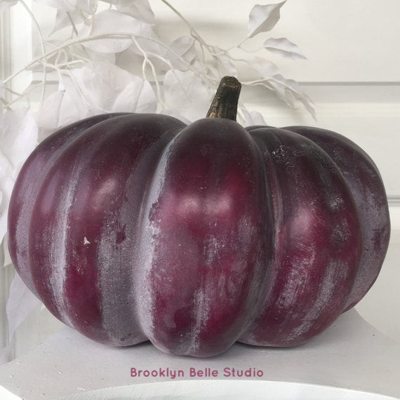 12" Extra Large Artificial Purple Plum Pumpkin
