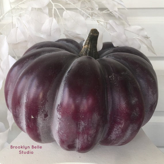 12" Extra Large Artificial Purple Plum Pumpkin