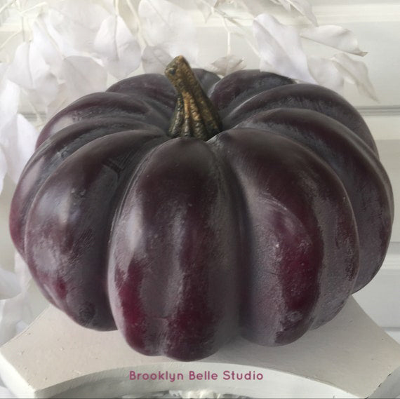 12" Extra Large Artificial Purple Plum Pumpkin