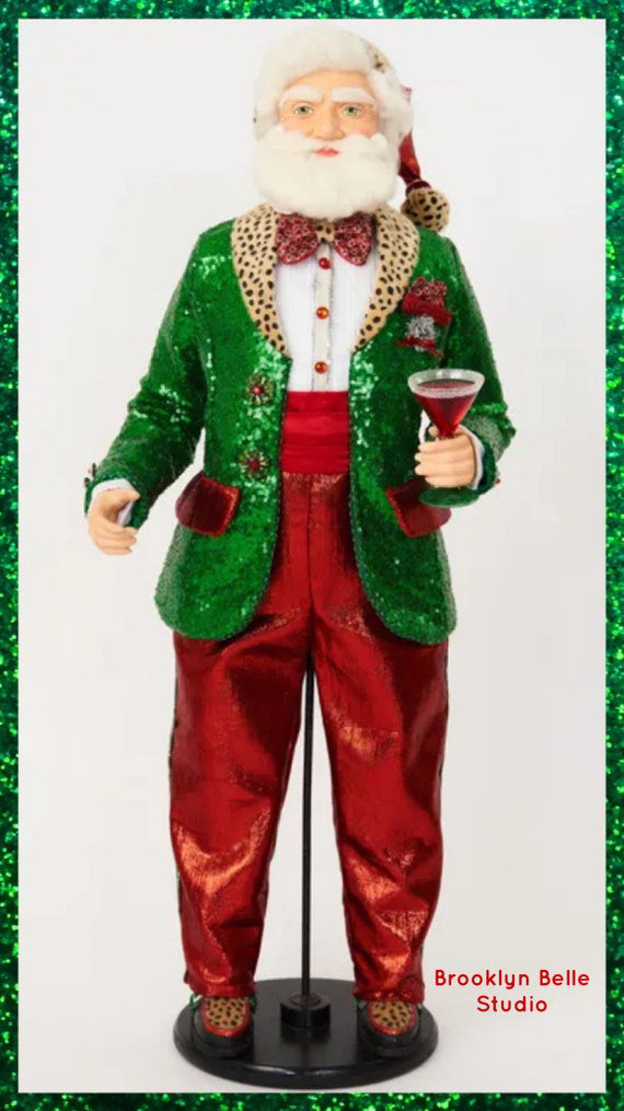 Katherine's Collection Kitschy Merry Kitschmas Kitschy Kingle Santa Doll