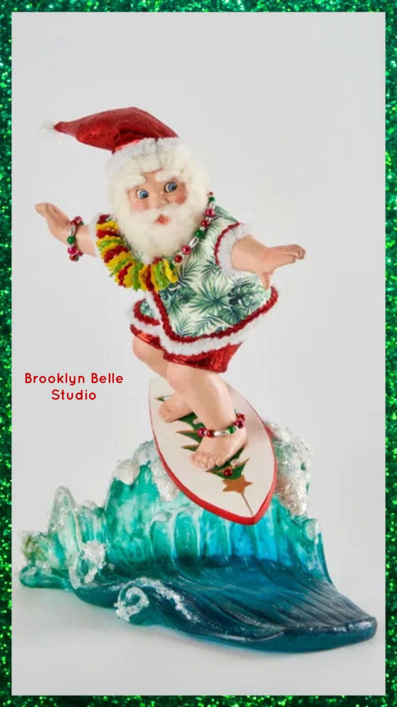 Katherine's Collection Surfing Santa Decor