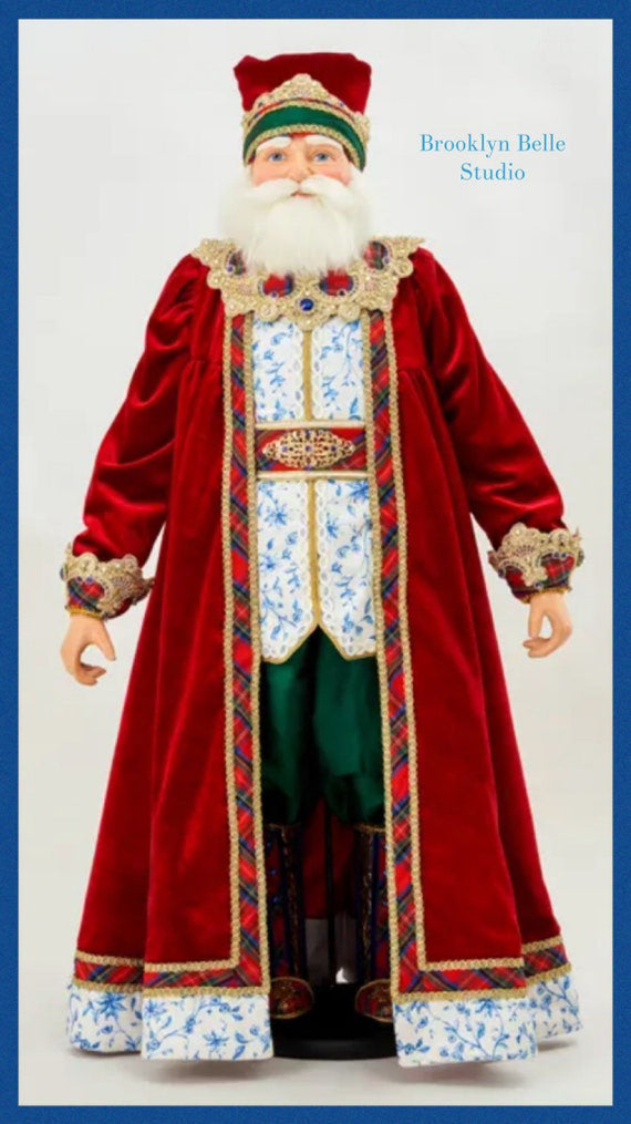 Katherine's Collection 34" Chinoiserie Santa Doll with Stand