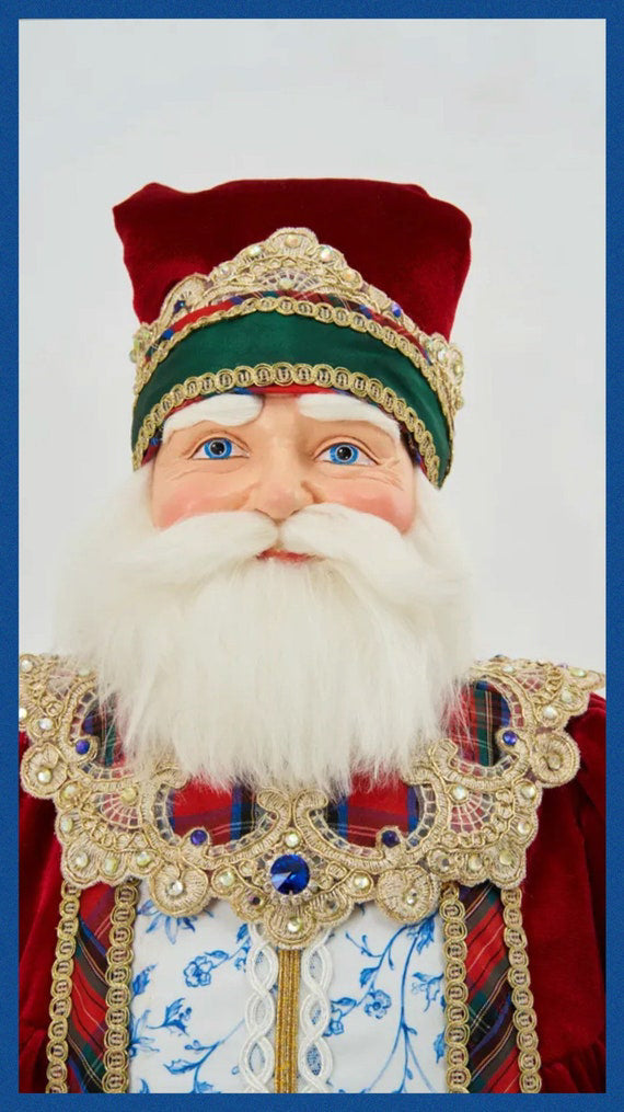 Katherine's Collection 34" Chinoiserie Santa Doll with Stand