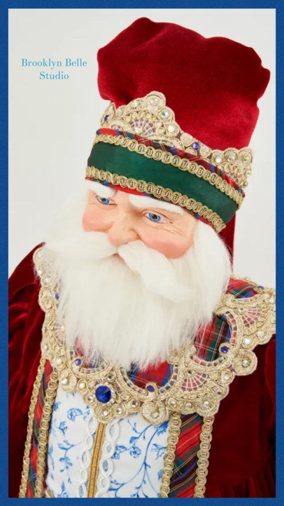 Katherine's Collection 34" Chinoiserie Santa Doll with Stand