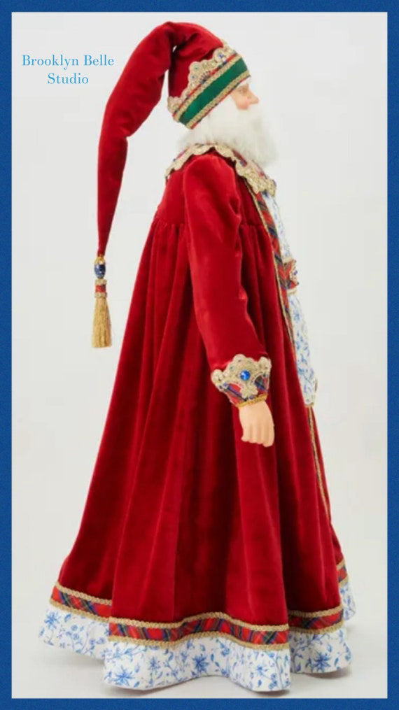 Katherine's Collection 34" Chinoiserie Santa Doll with Stand