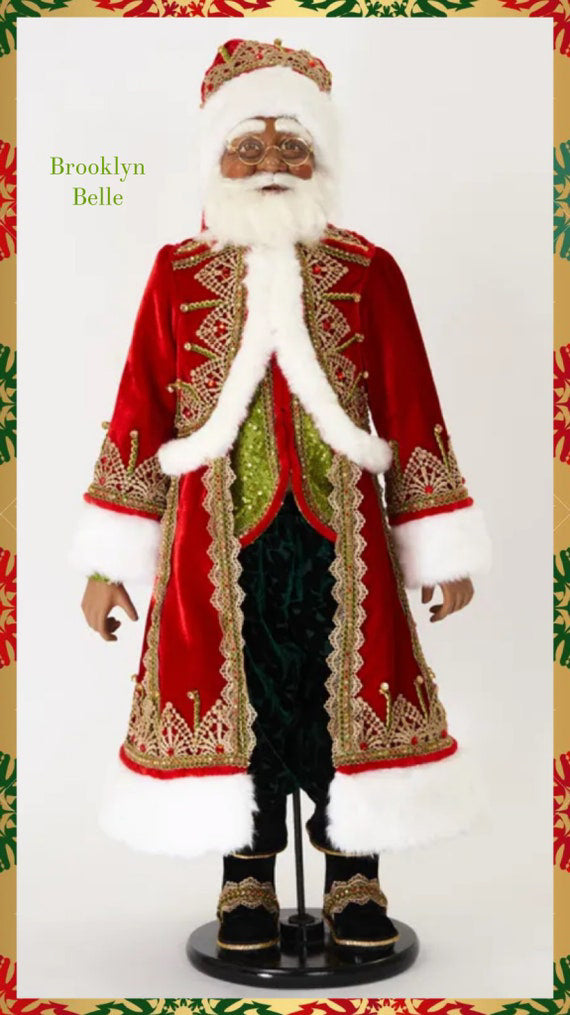 Katherine's Collection Black Santa Doll with stand Katherine's Collection Christmas