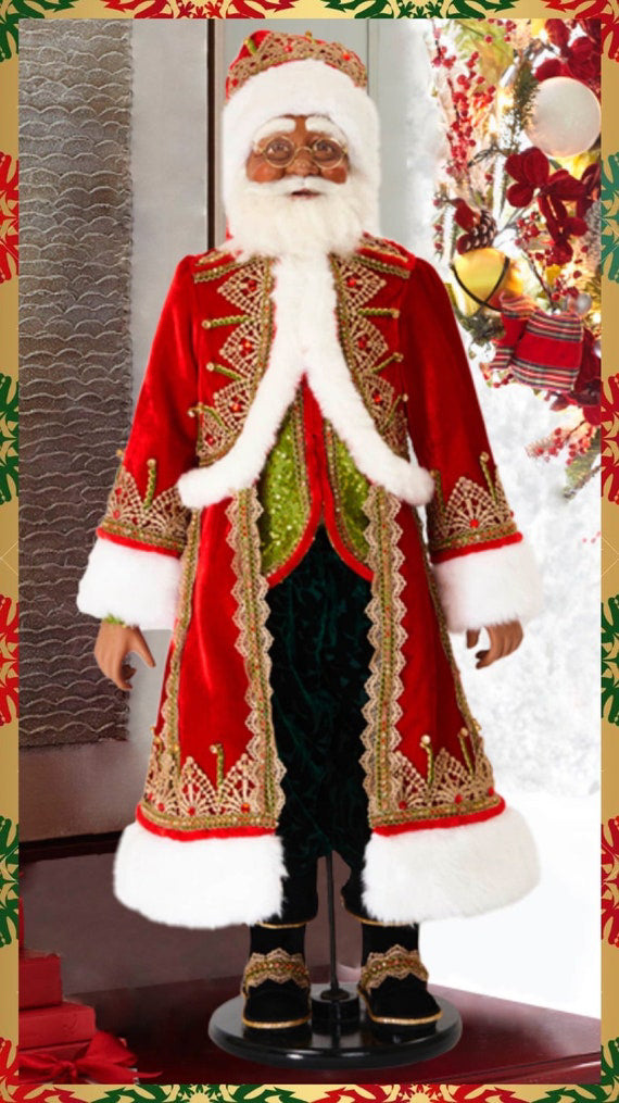 Katherine's Collection Black Santa Doll with stand Katherine's Collection Christmas