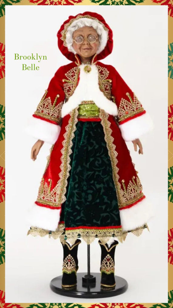 Katherine's Collection Black Santa Doll with stand Katherine's Collection Christmas