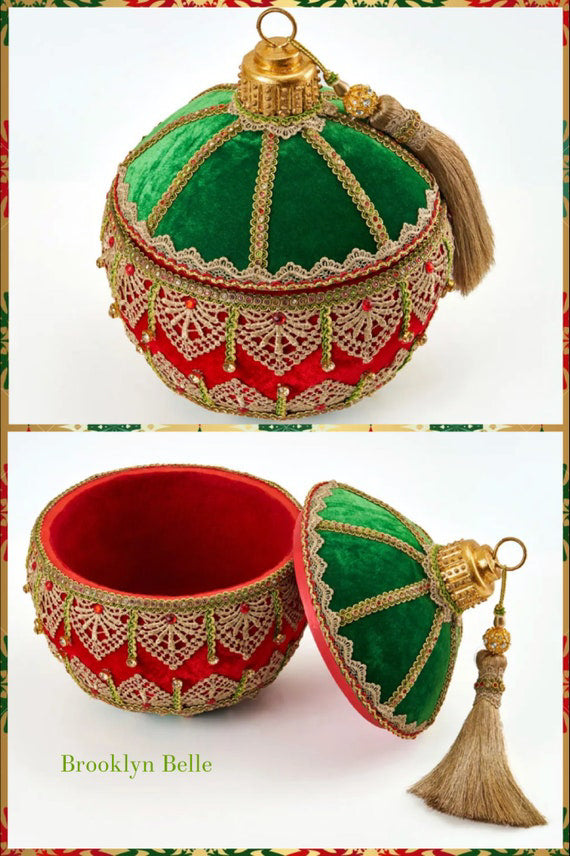 Katherine's Collection Ornament Box with Tassle Katherine's Collection Christmas Decor