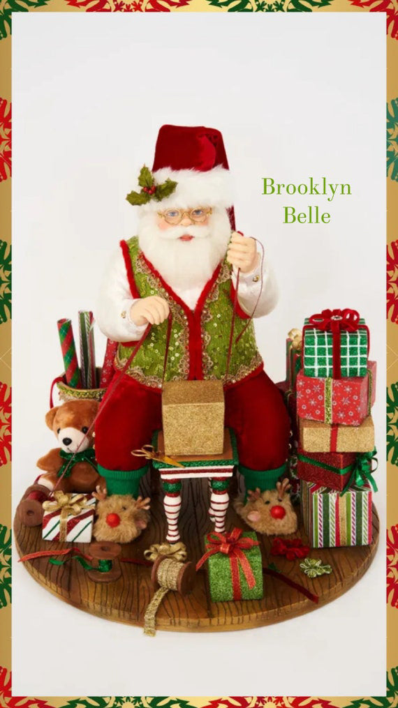 Katherine's Collection Santa Wrapping Presents Figurine