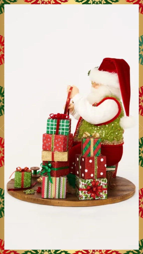 Katherine's Collection Santa Wrapping Presents Figurine