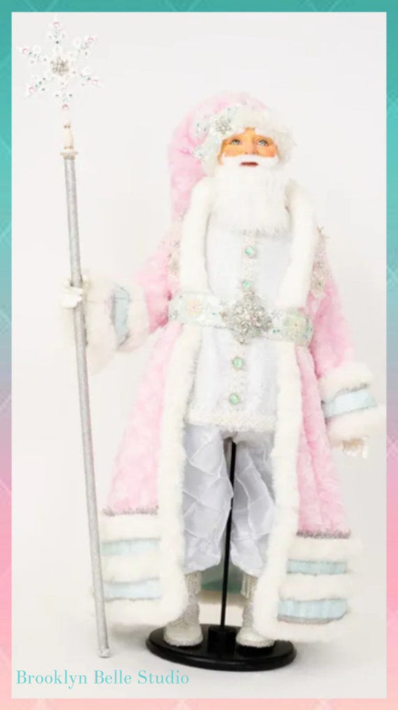 Katherine's Collection 36" Blue and Pink Santa Decor