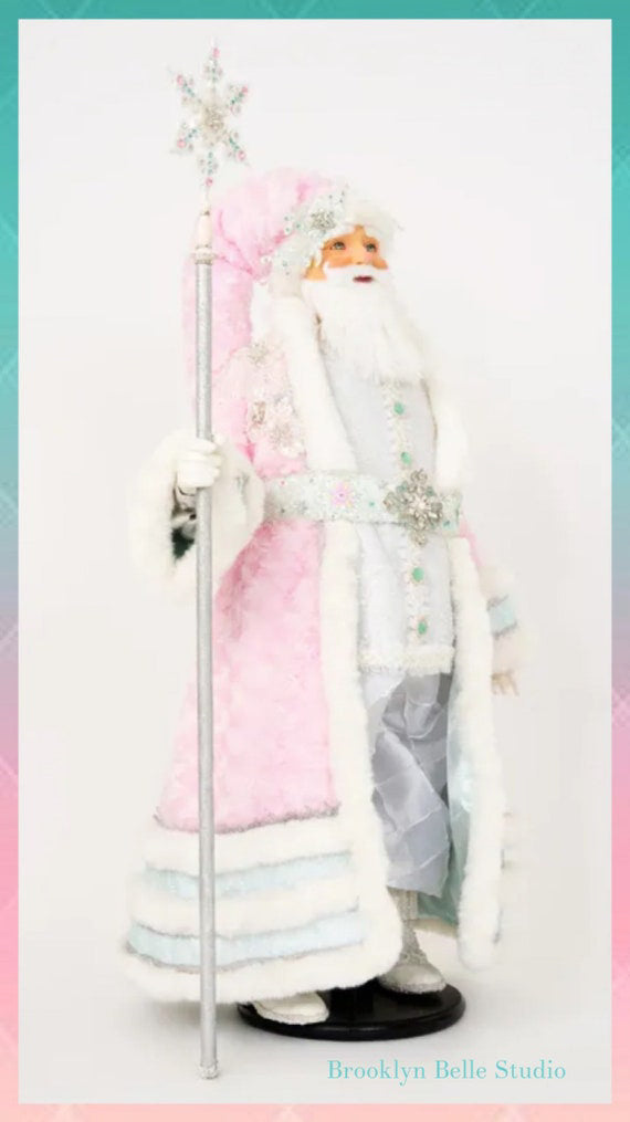 Katherine's Collection 36" Blue and Pink Santa Decor