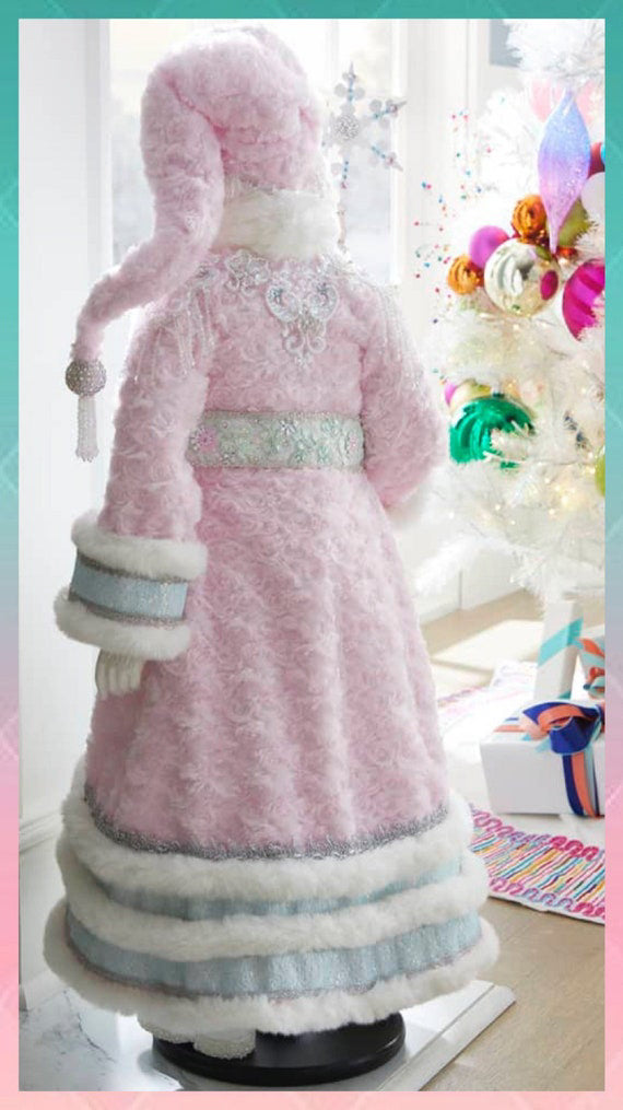 Katherine's Collection 36" Blue and Pink Santa Decor
