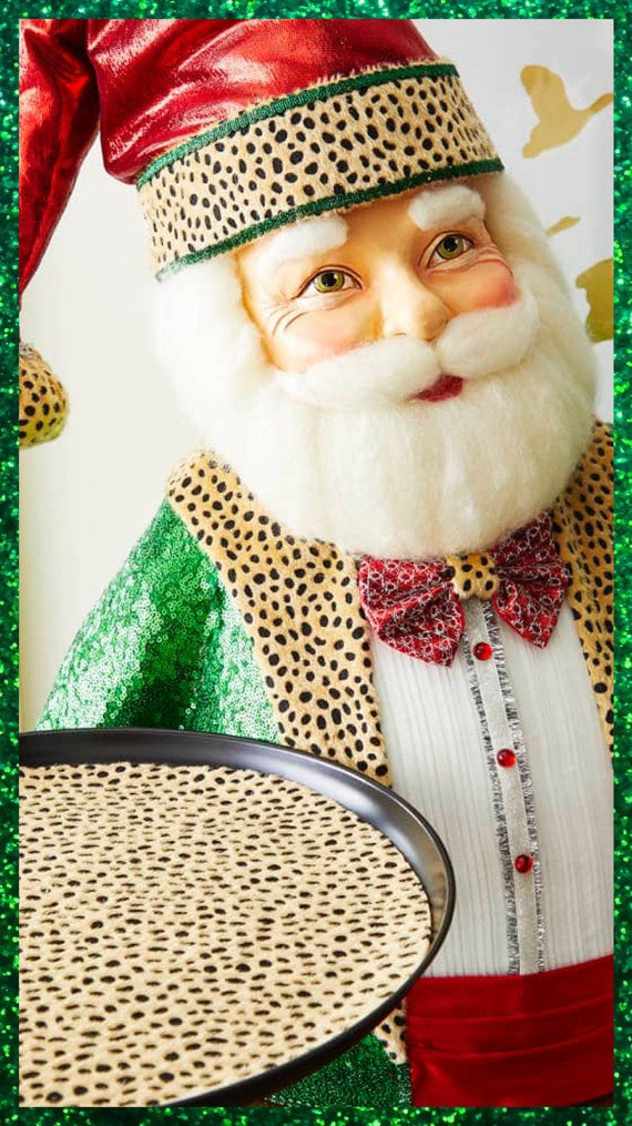 Katherine's Collection Kitschy Kringle with Serving Trays Santa Decor Santa Serving Trays
