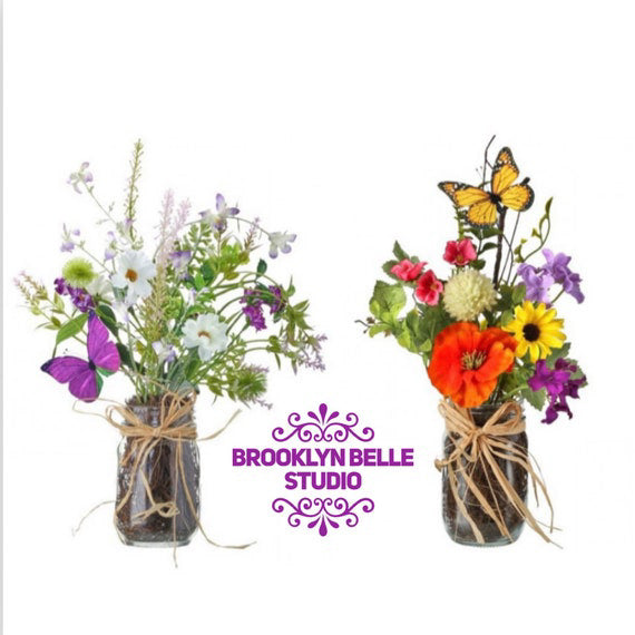 Fabric Artificial Coral Butterflies for Wreaths