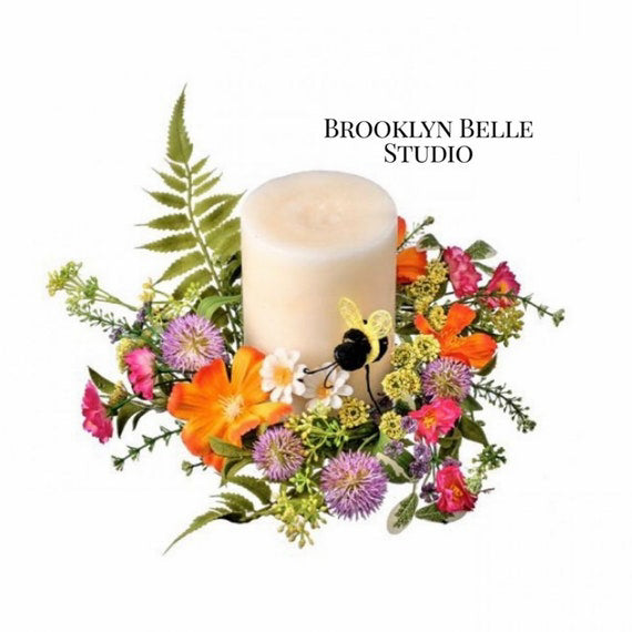 Summer Bloom Artificial Floral Teardrop Swag