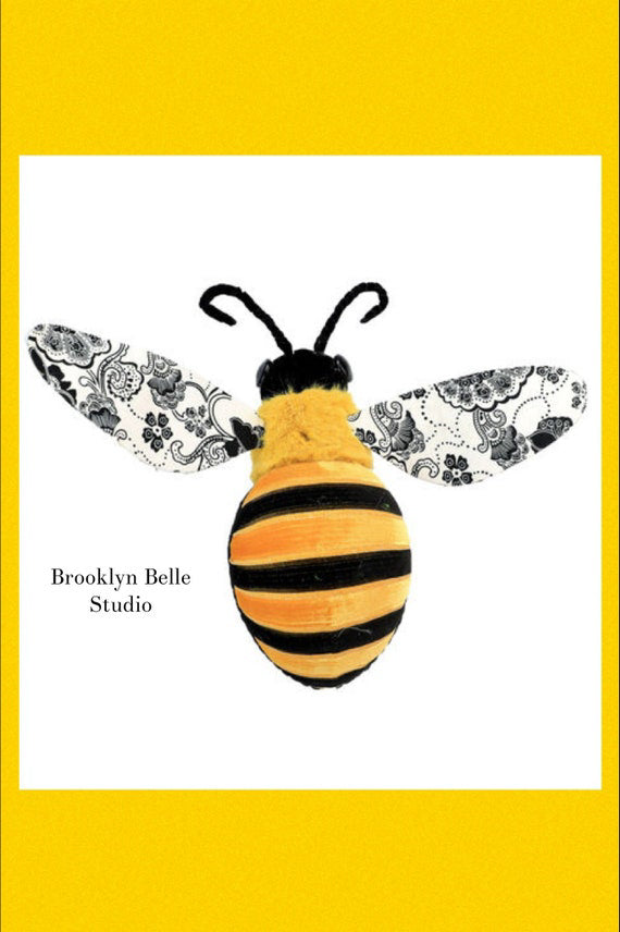 Large Bumble Bee With White And Black Pattern Wings