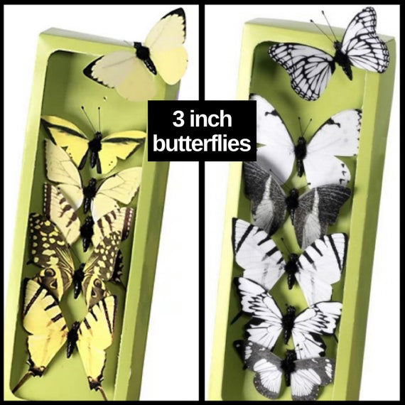 Fabric Artificial 3" White Butterflies for Wreaths