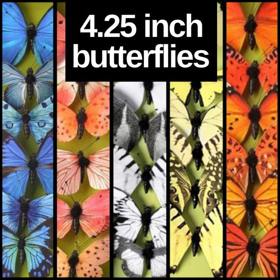Fabric Artificial 3" White Butterflies for Wreaths