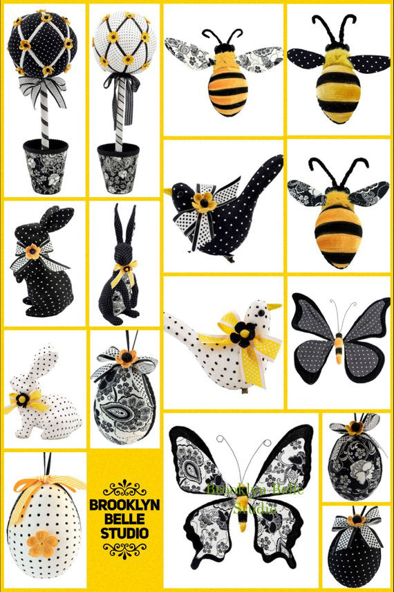 Set Of 2 Black and White Butterflies Decor