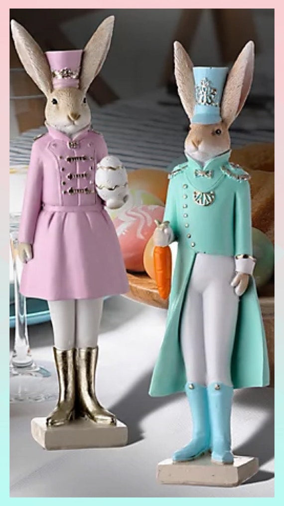 9" Bunny Decor Set of 2