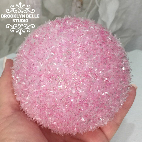 Set Of 2 Cotton Candy Pink Ornaments
