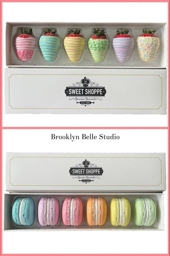 Set Of 6 Pastel Strawberry Ornaments