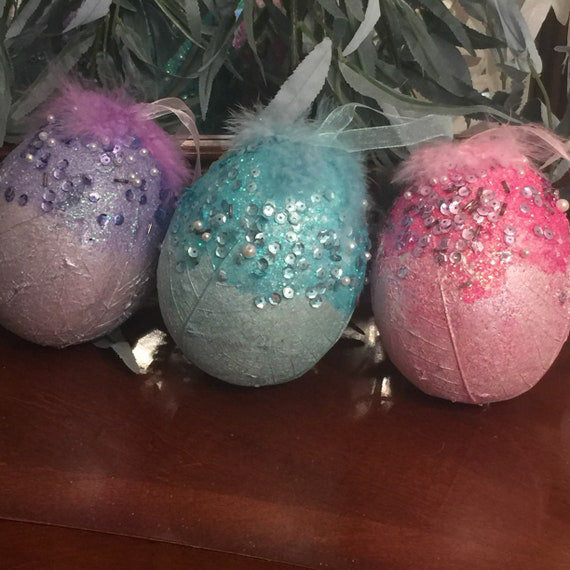 5" Easter Egg Ornaments Set Of 3